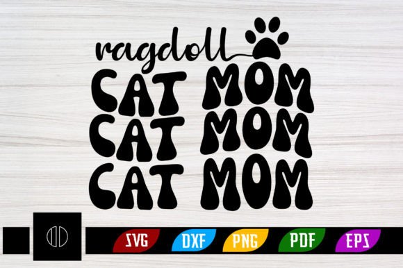 A Designer's Take on the Ragdoll Cat Mom Retro Embroidery Design